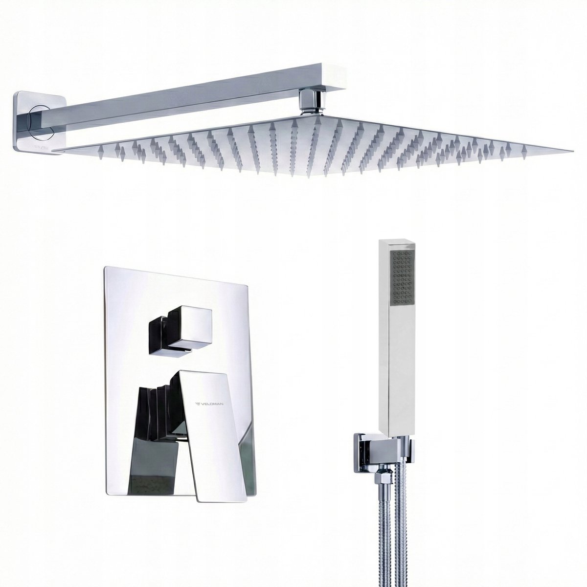 Veldman Quadro Doucheset Inbouw Regendouche Slim 25cm Chroom