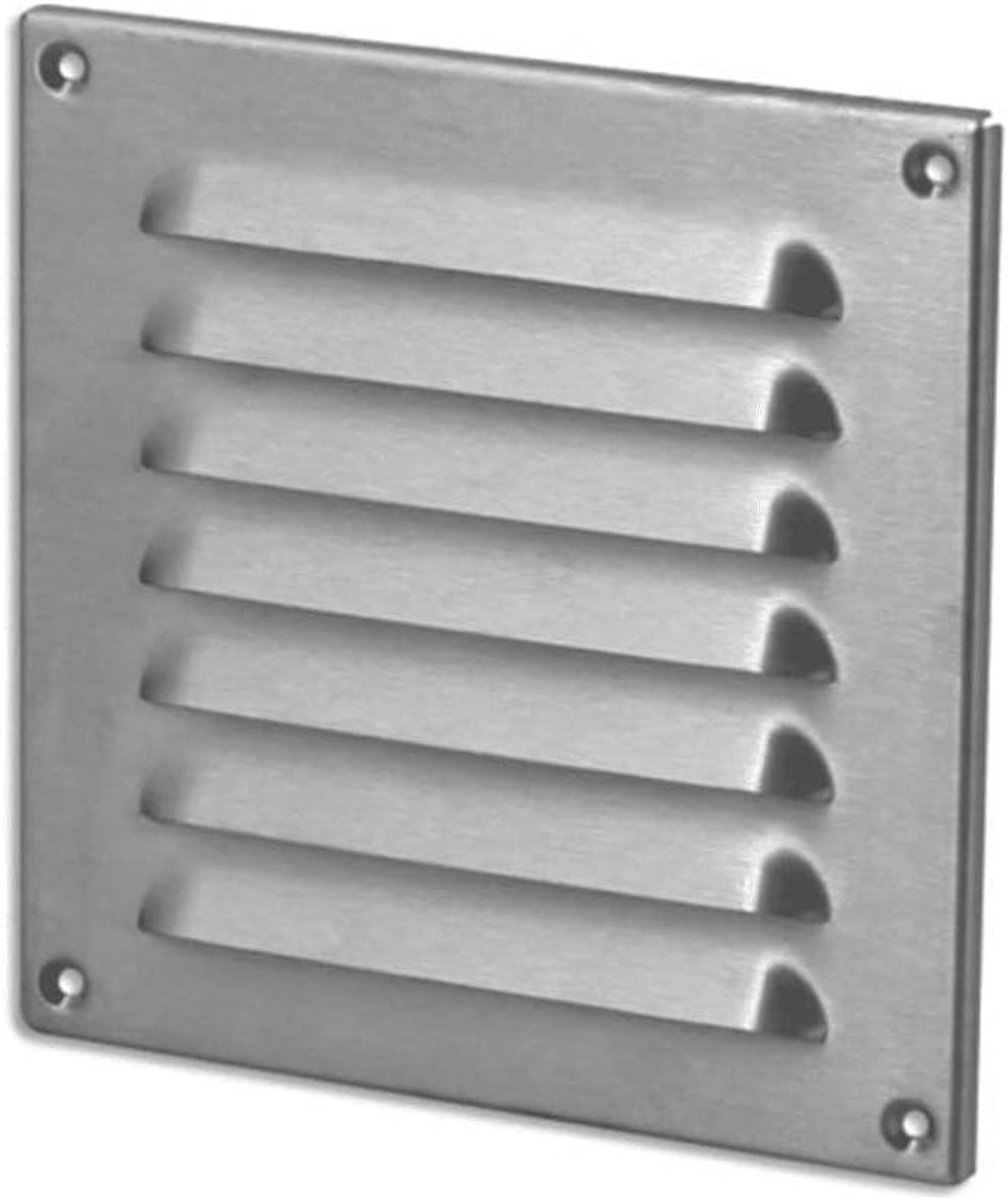 Bladrooster - Roestvrij staal - Ventilatie - Corrosiebestendig - 160x160 mm - Mat geborsteld