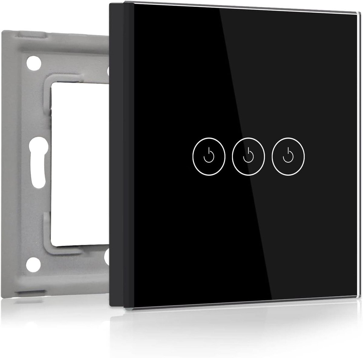 Wandlichtschakelaar Touch - Glazen Paneel - Moderne Bediening - Krasbestendig Glas - 86 x 