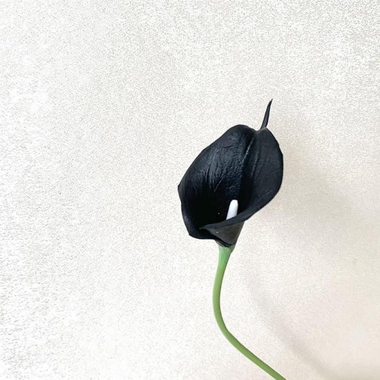 Kunstbloemen Calla Lelies - Nepbloemen Zwart - Decoratie Thuis - Real Touch Latex - 20 stuks 36cm - Zwart