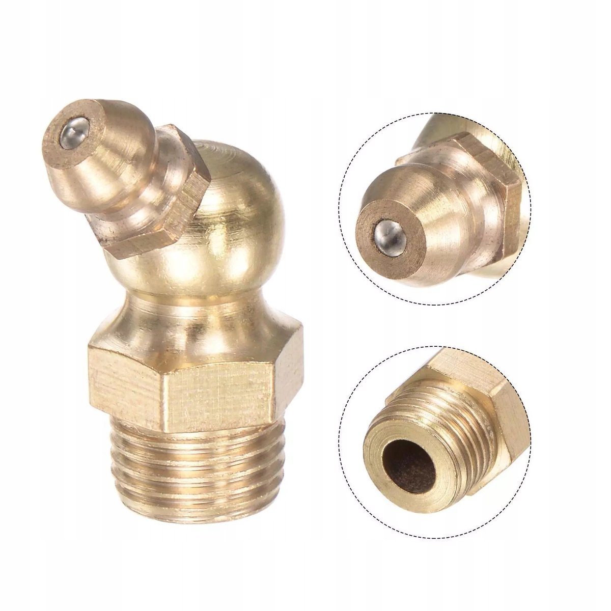 Messing Vetnippel M8x1 45 Graden