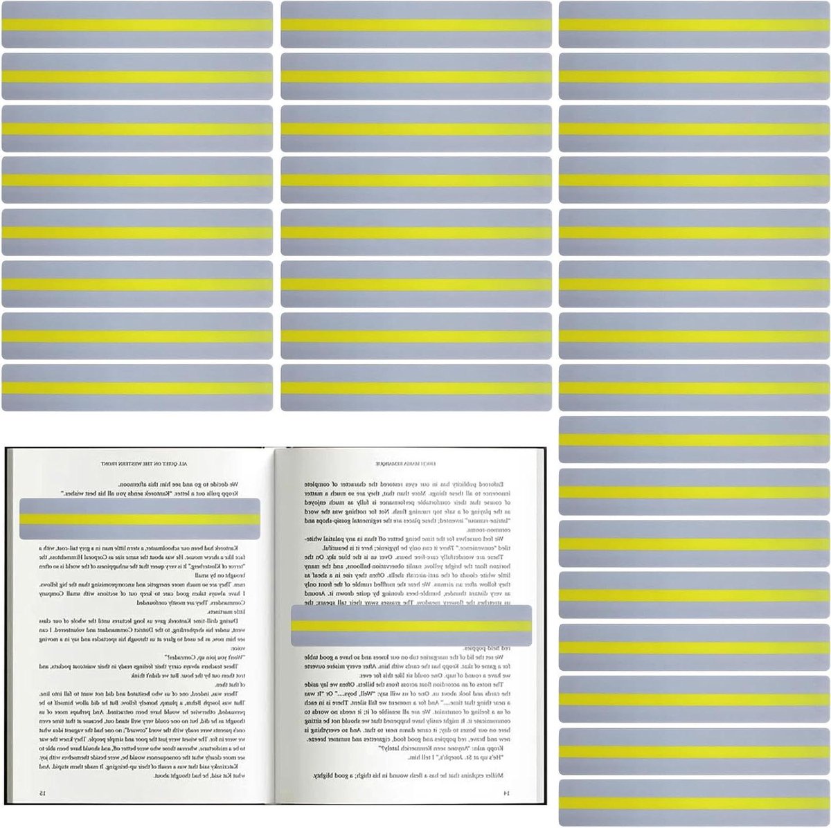 Leesstrips Dyslexie - Geleide Leeshulpen - Verbeteren Lezen - Vermindert Oogvermoeidheid - 32 Stuks - Geel