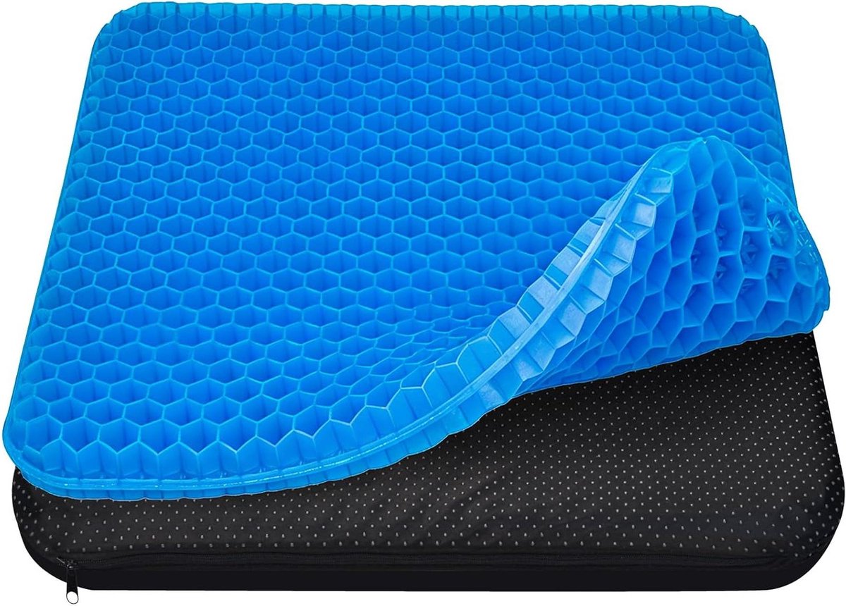Gel zitkussen - Orthopedisch kussen - Comfortabel zitten - Honingraatstructuur - 45x21x6.5