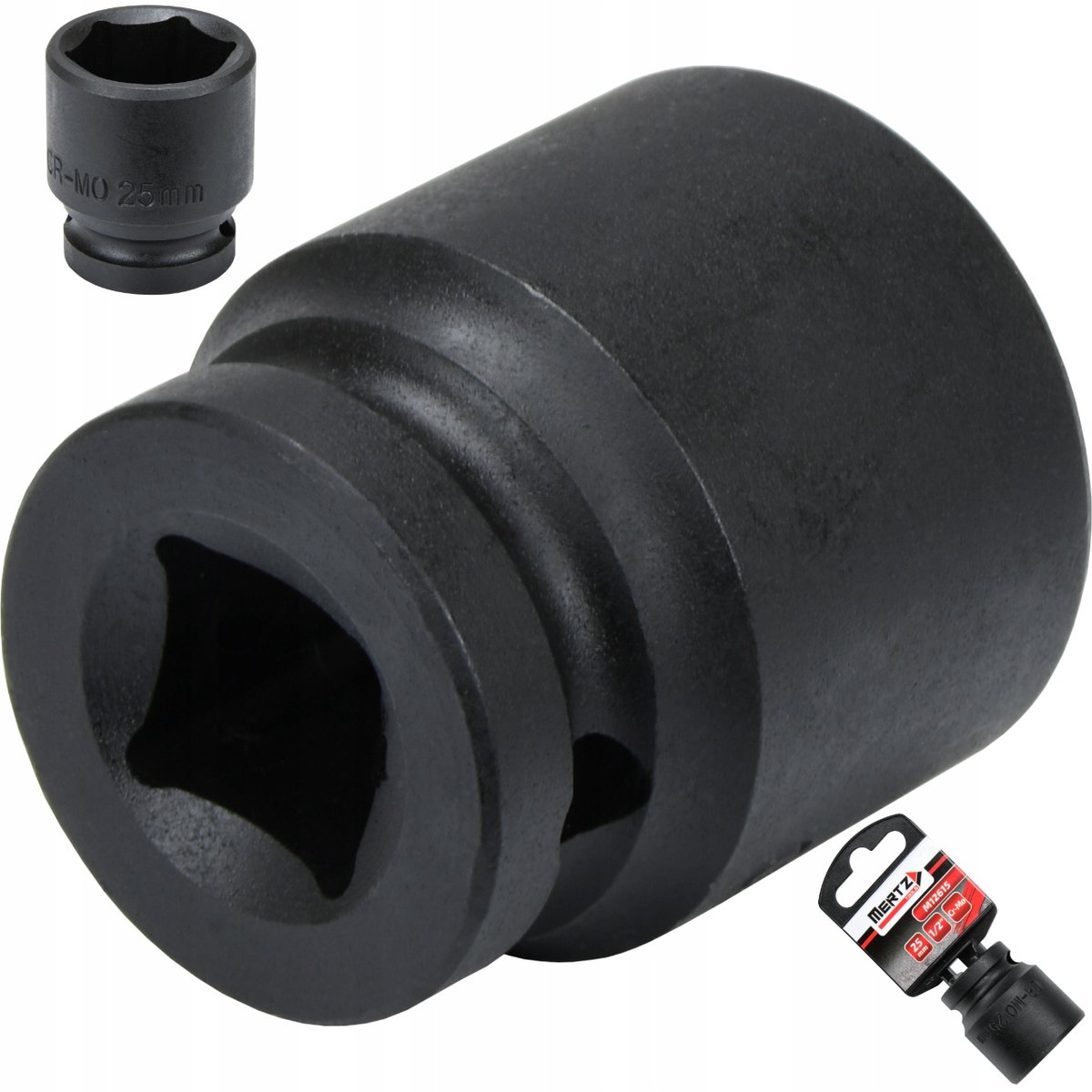 Mertz Slagdoppen 1/2" 25mm Cr-Mo Zeskant - Duurzaam en Precisie