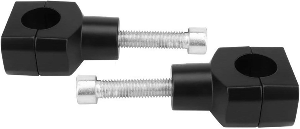 Motorstuur Verhogers - Stuurklemmen - Comfortabel Rijden - CNC Aluminium - 25mm - Zwart
