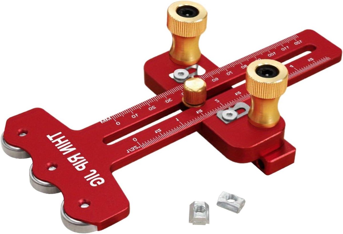 Zaaghulp Accessoireset - Houtbewerking Gereedschap - Precisie Houtsneden - Drievoudige Rollen Systeem - Max 184mm Bereik - Rood