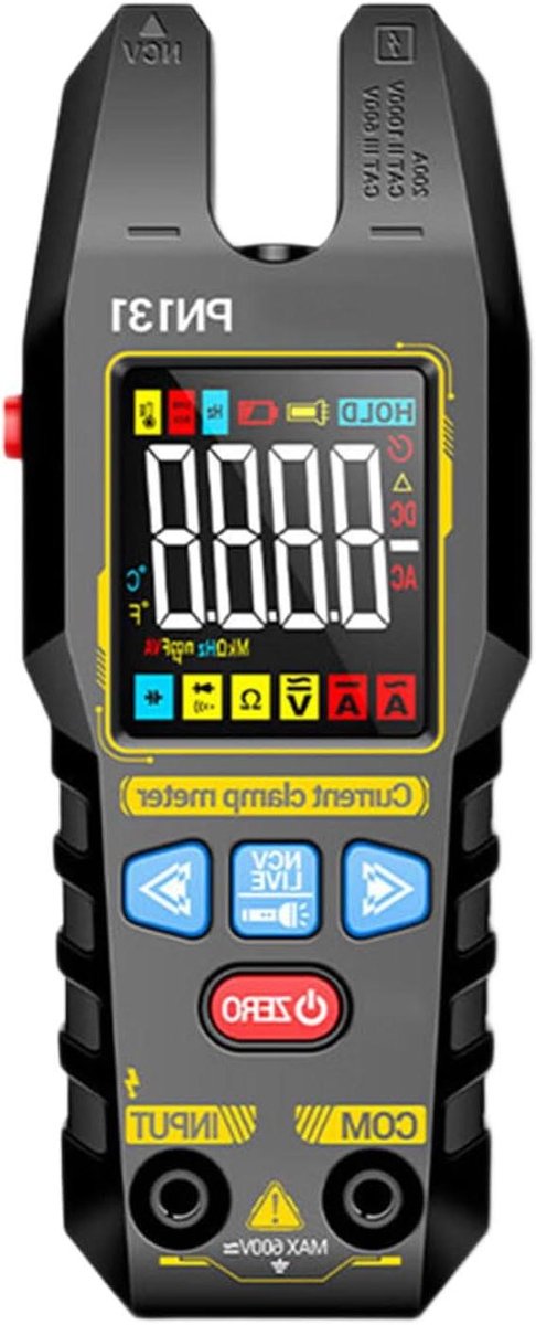 Digitale Klem Meter - Multimeter Tester - Elektrisch Onderhoud - Stroomvoerende Draad Detectie - 4000 Tellingen - Zwart