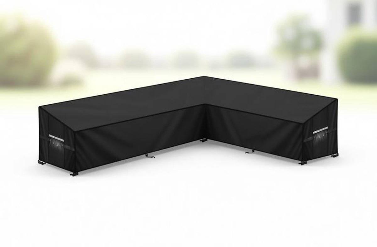 ElleMooi Tuinmeubelhoes L-Vorm Afdekhoes voor Tuinmeubelen – Waterdichte Rotan Hoekbankhoes Buiten – Lounge Afdekking Beschermhoes voor Hoekbank met Ventilatieopeningen, 280x220x90x80/60 cm
