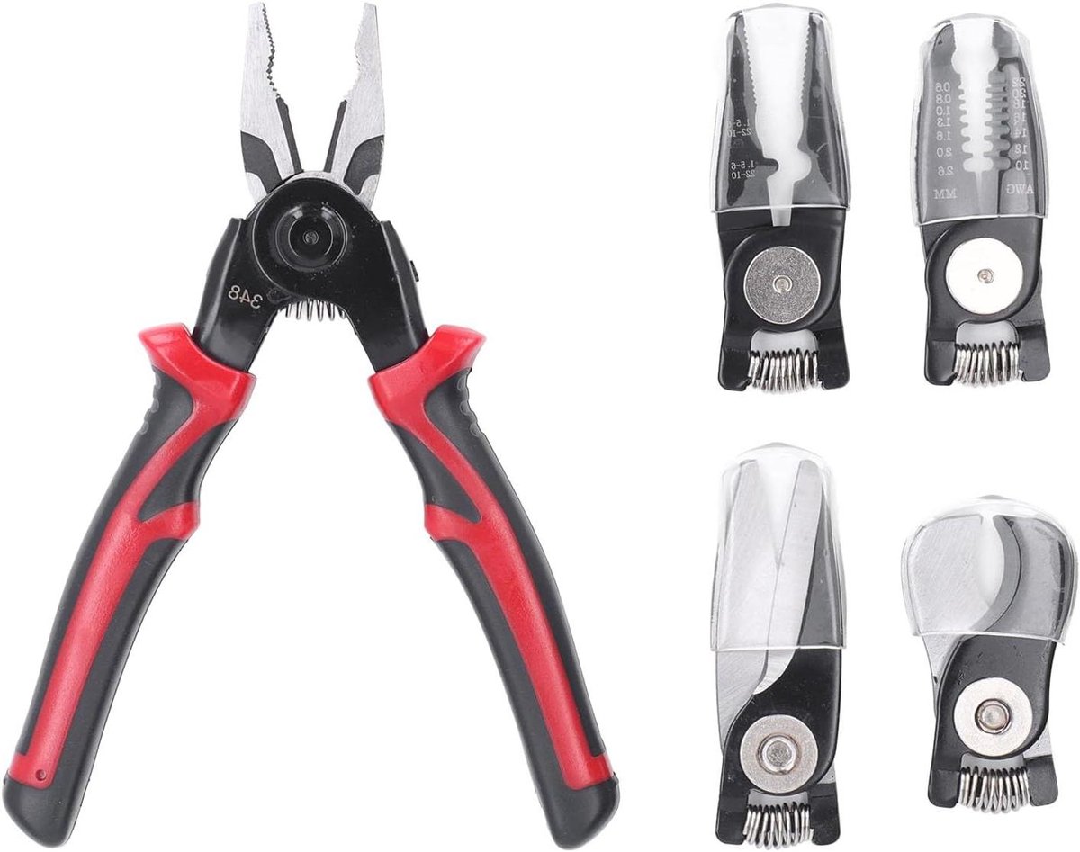 Multitool Tangen - 5-in-1 Gereedschap - Huishoudelijk Onderhoud - Verschillende Koppen - 16mm Snijbreedte - Tweekleurig