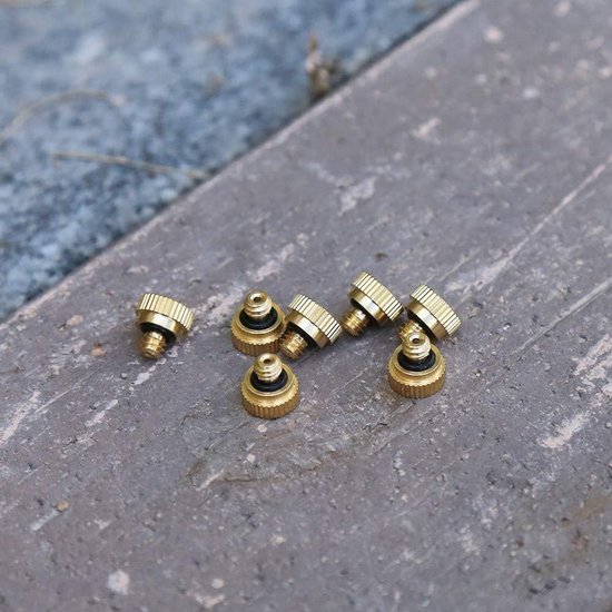 Dailygoods- Misting Nozzles 20 stuks - Lekvrije Messing/roestvrij staal - Verstelbare opening 0,2mm/0,6mm - Voor koelsysteem - Geschikt voor buitengebruik - Inclusief zelfafdichtende o-ring - Nevelsproeier van Dailygoods — afbeelding 5