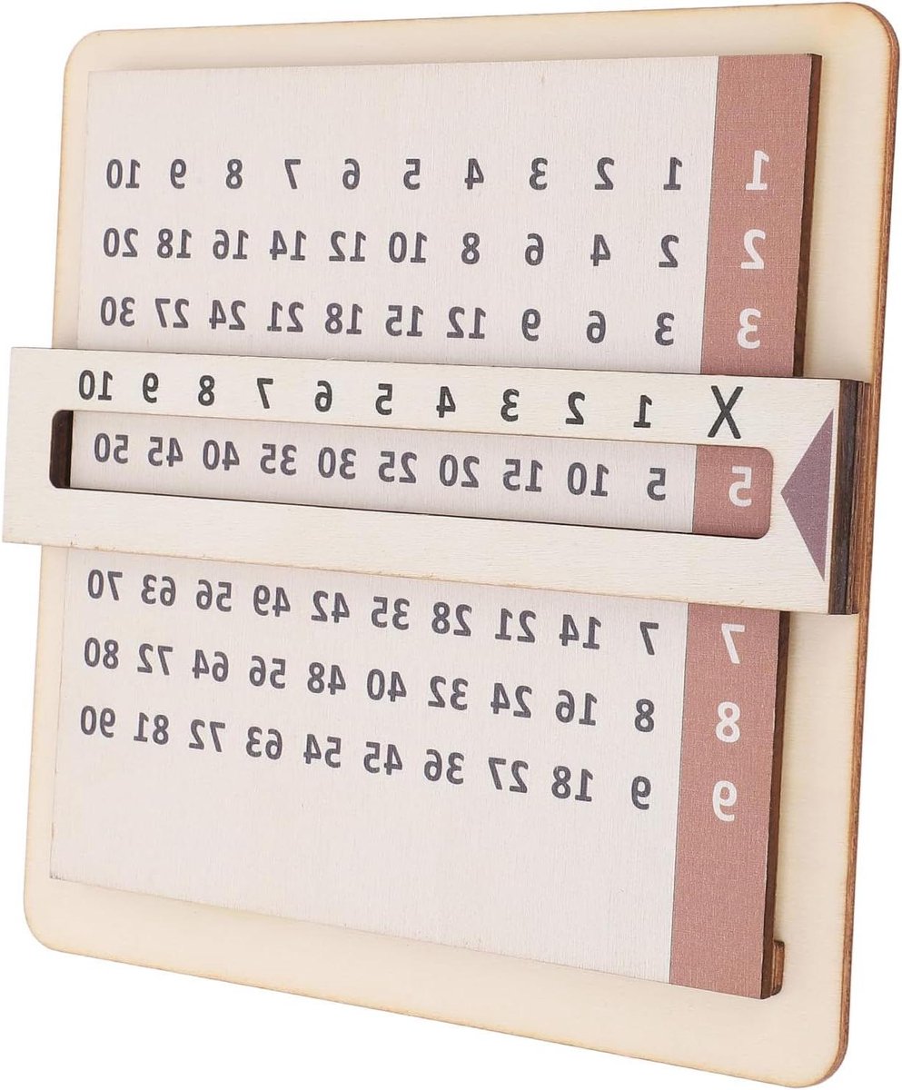 Vermenigvuldigingsraster - Leerraster - Onderwijs - Met kijkvenster - 24 cm breed - Houtkleur