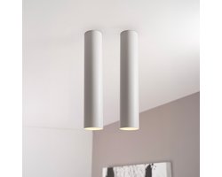 2x Canopus bianco l by LUSENZ - Cilindervormige opbouwspot met mat witte coating