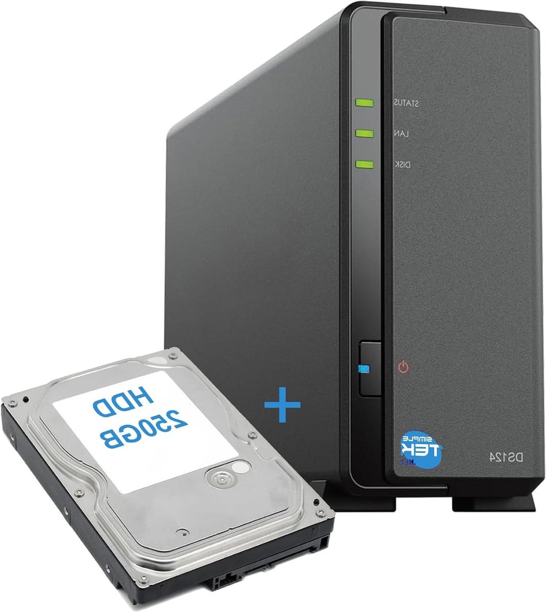Netwerk Opslag - NAS apparaat - Bestanden Delen - Quad-core processor - 250GB opslag - Zwart
