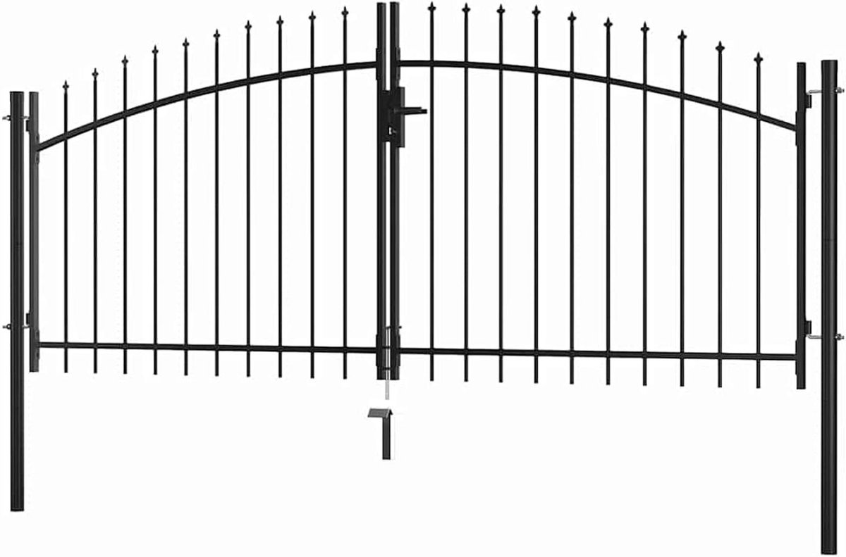 Dubbele Tuinpoort - Hekwerk Poort - Perceel Afscheiden - Roestvrij Staal - 300 x 150 cm - 