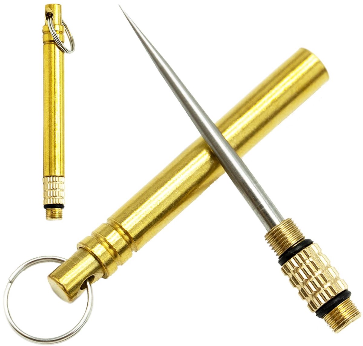 BRENZOOS- Tandenstoker Draagbaar - Titanium - Metalen Houder - Sleutelhanger - Lichtgewicht - 2 Stuks - Tandenstokerhouder
