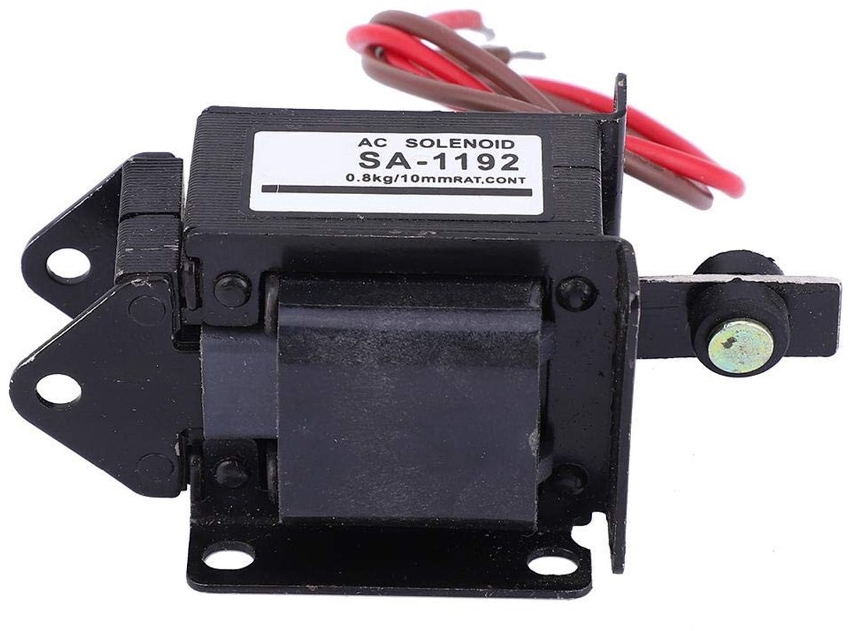 JHUBERS - Push-pull magneet - Elektromagneet 220VAC - 7,8N slag 10 mm - Krachtige uitvoering - Ideaal voor diverse toepassingen - Geschikt voor hob...