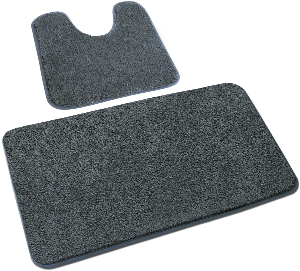 JHUBERS - Antislip badmat - Microfiber - Machinewasbaar - Grijs - Zacht en absorberend - Geschikt voor badkamer - 40x60 cm