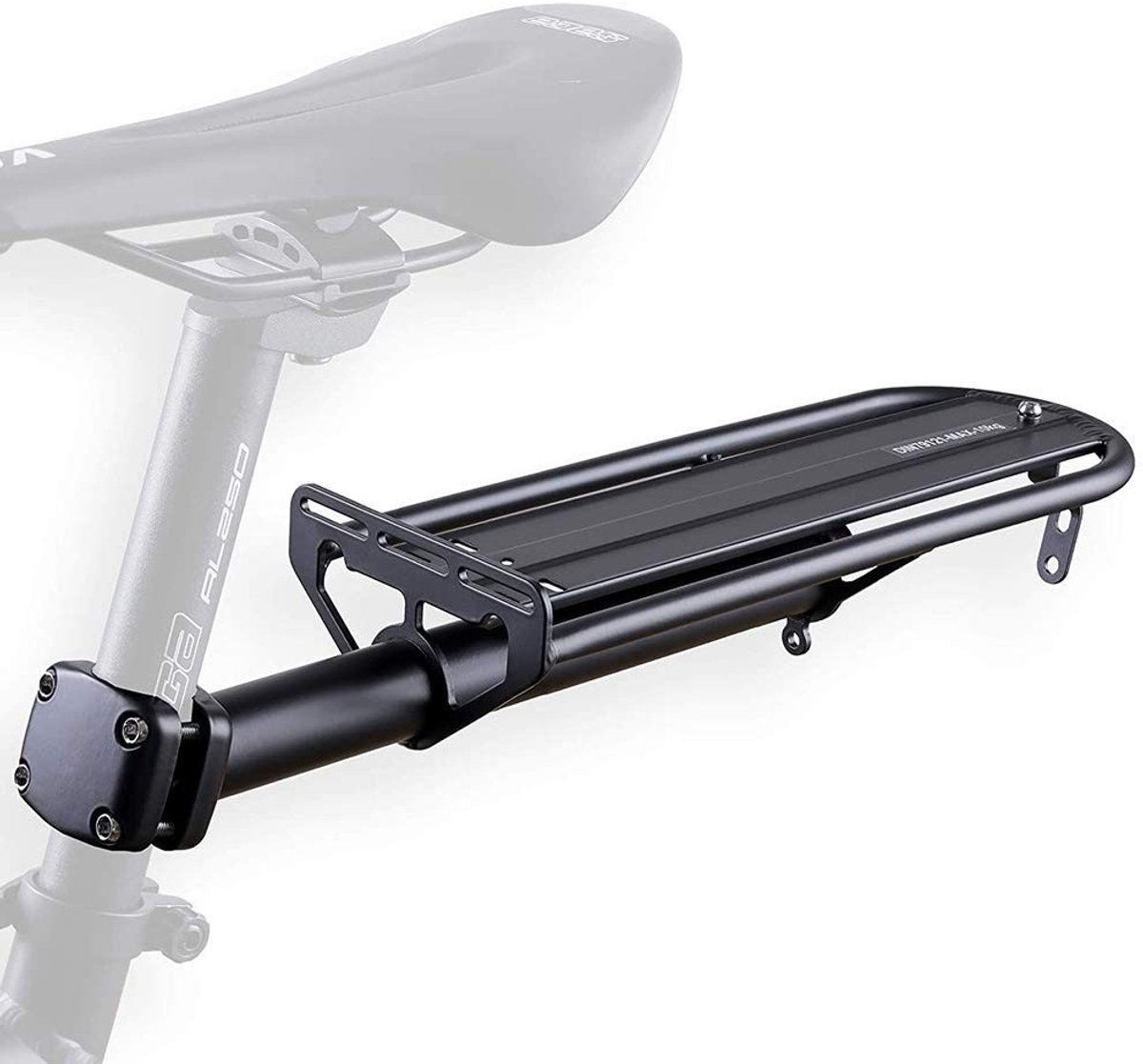 JHUBERS- Achterrek Aluminium - Verstelbaar - Zadelpen Bevestiging - Max. 10 kg Draaggewicht - Geschikt voor Mountainbike/Racefiets - Eenvoudig Inbusontwerp - Fietsendrager