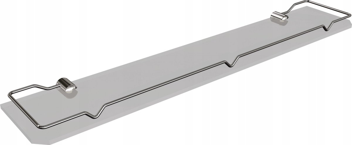 Glazen Wandplank 50cm met Frame - Chroom & 6mm Transparant Glas