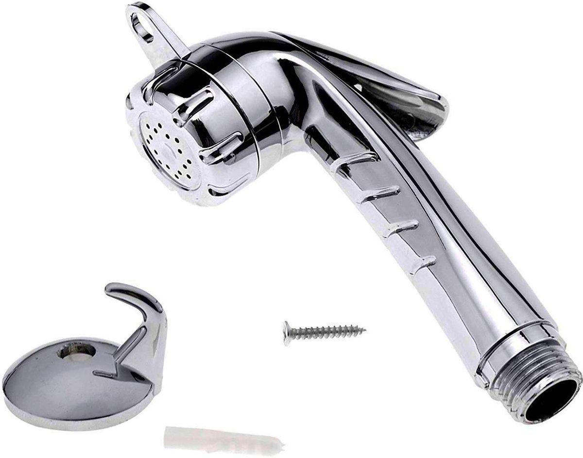 BRENZOOS- Douchekop met Stopfunctie - Handdouche - Bidet - Douchekop 1/2 Inch - Camping Douche - Hoogwaardige ABS kunststof - Chroom Design