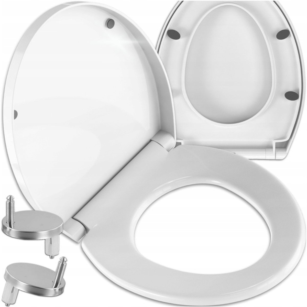 Witte WC-bril, soft-close, universeel, duurzaam polypropyleen