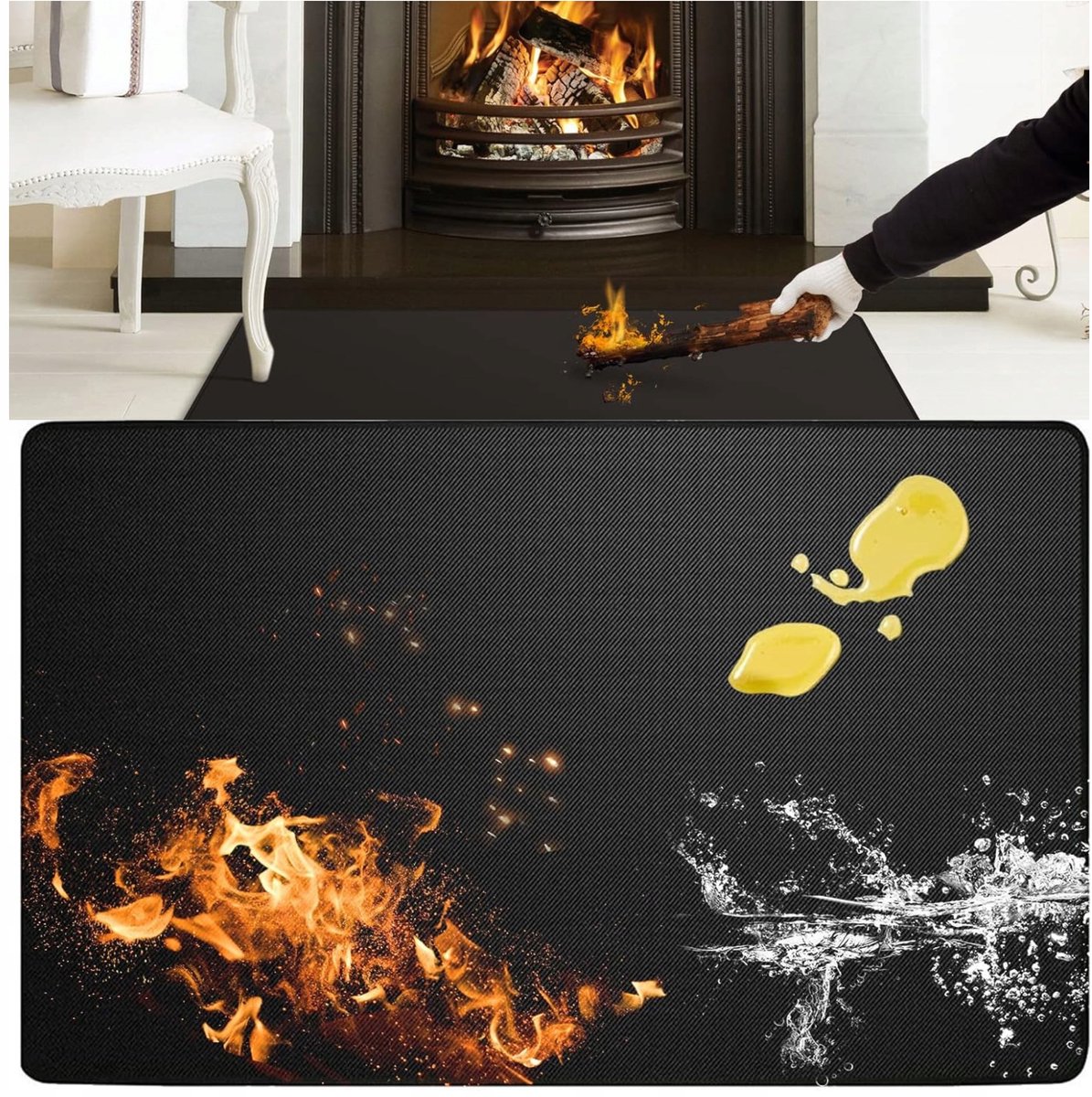 Vuurbestendige Mat voor Houtkachel, Grill & Oven - 100x150 cm