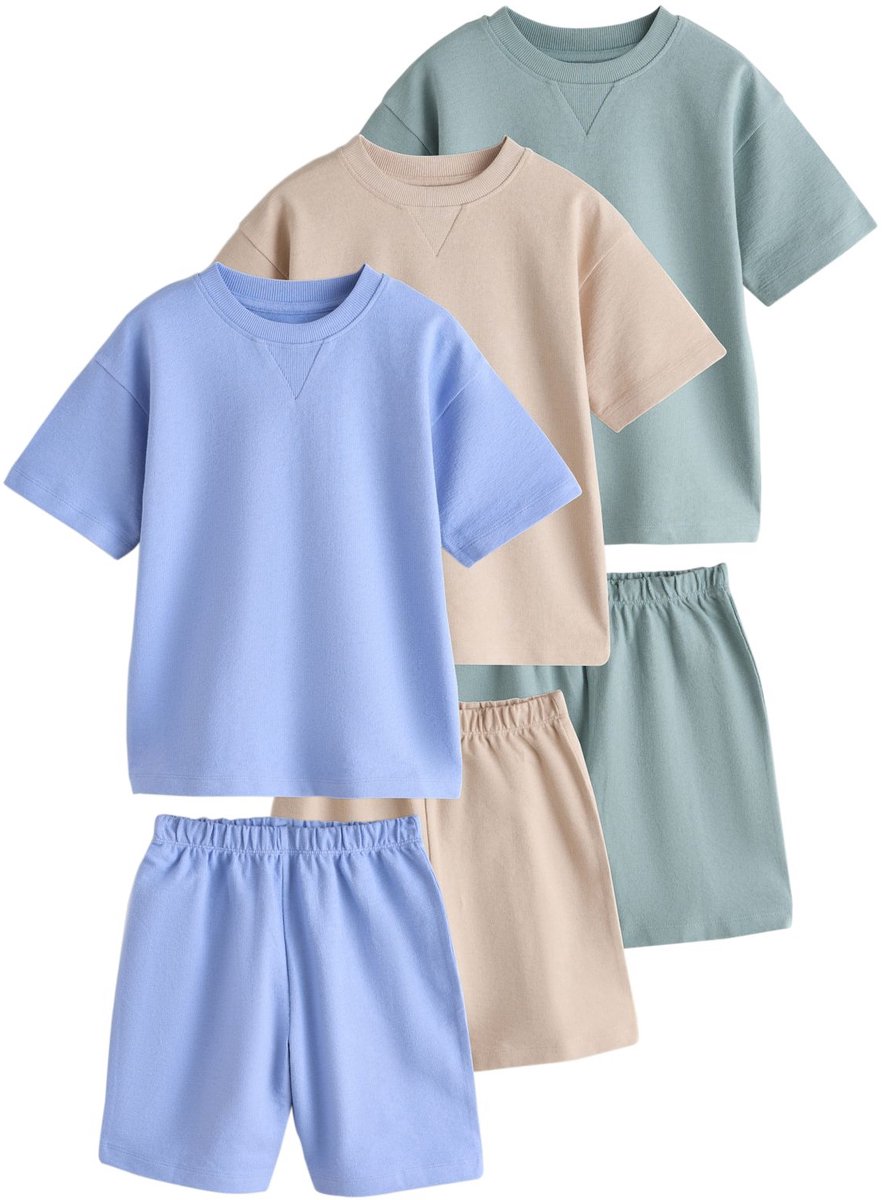 Next - Jongens - Set van 3 korte pyjama's - Blauw