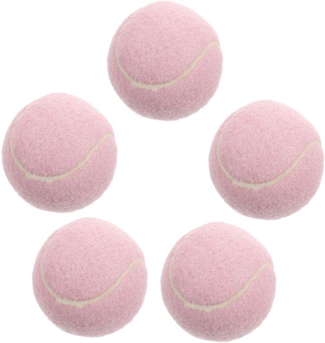 Tennisballen Set - Trainingsballen - Beginners Oefenen - Elastisch Ontwerp - 5 Stuks - Roze
