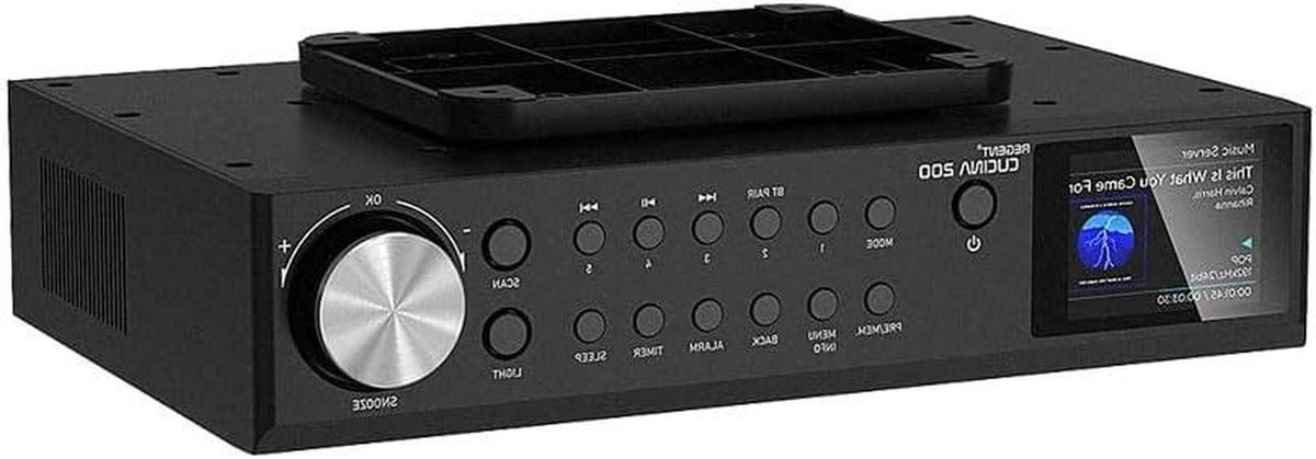 Keukenradio Onderbouw - Dakradio Bluetooth - Muziek Luisteren - Geïntegreerde Ledstrip - 280 x 55 mm - Zwart