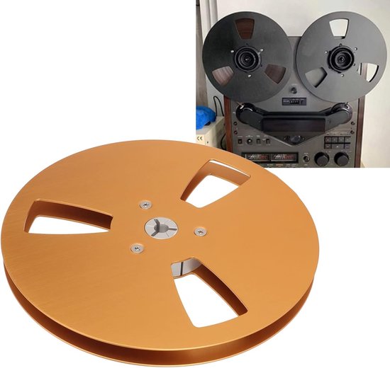 Lege Haspel Spoel - Opwikkelspoel Band - Audio Opnemen - NAB Flens - 7 Inch - Goud — afbeelding 3