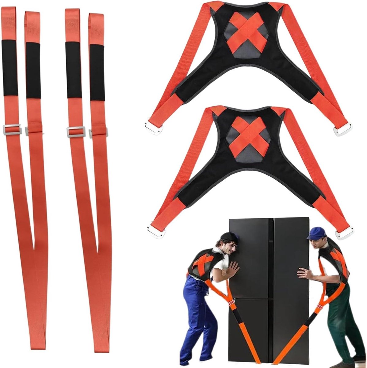 Verplaatsingsbanden - Hulpbanden - Meubels Verplaatsen - Ergonomische Ondersteuning - Tot 400 kg - Zwart