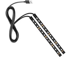 Auto LED Verlichting - Sfeerlicht Strip - Interieur Decoratie - Universele Pasvorm - 22 cm - USB Wit