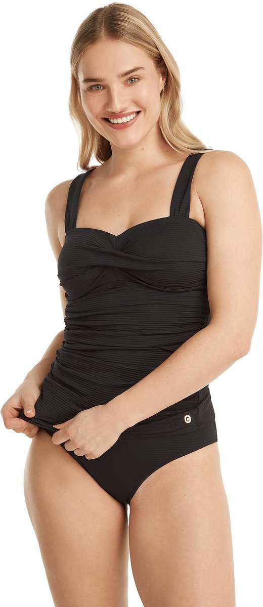 Ten Cate twisted tankini top zwart voor Dames black