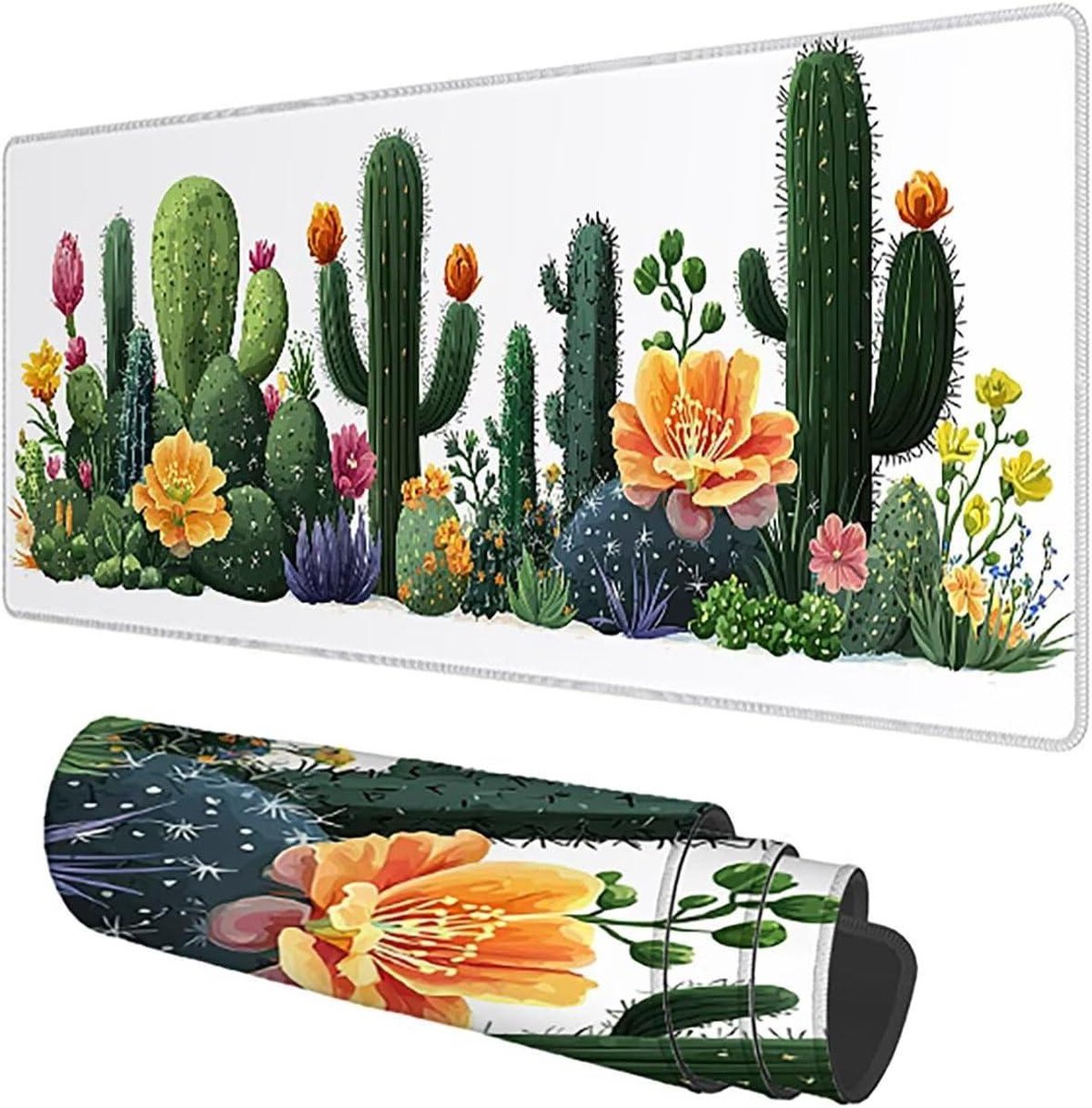 XXL Muismat - Bureauonderlegger - Opgeruimde Werkplek - Antislip Rubberen Basis - 140x60cm - Wit