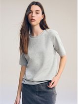 Next - Dames - Dik T-shirt met ronde hals en korte mouwen - Grijs