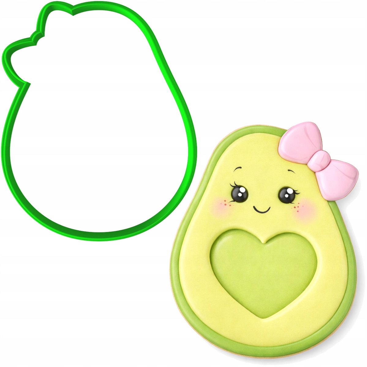 Koekjesvorm Avocado Valentijn - 10cm
