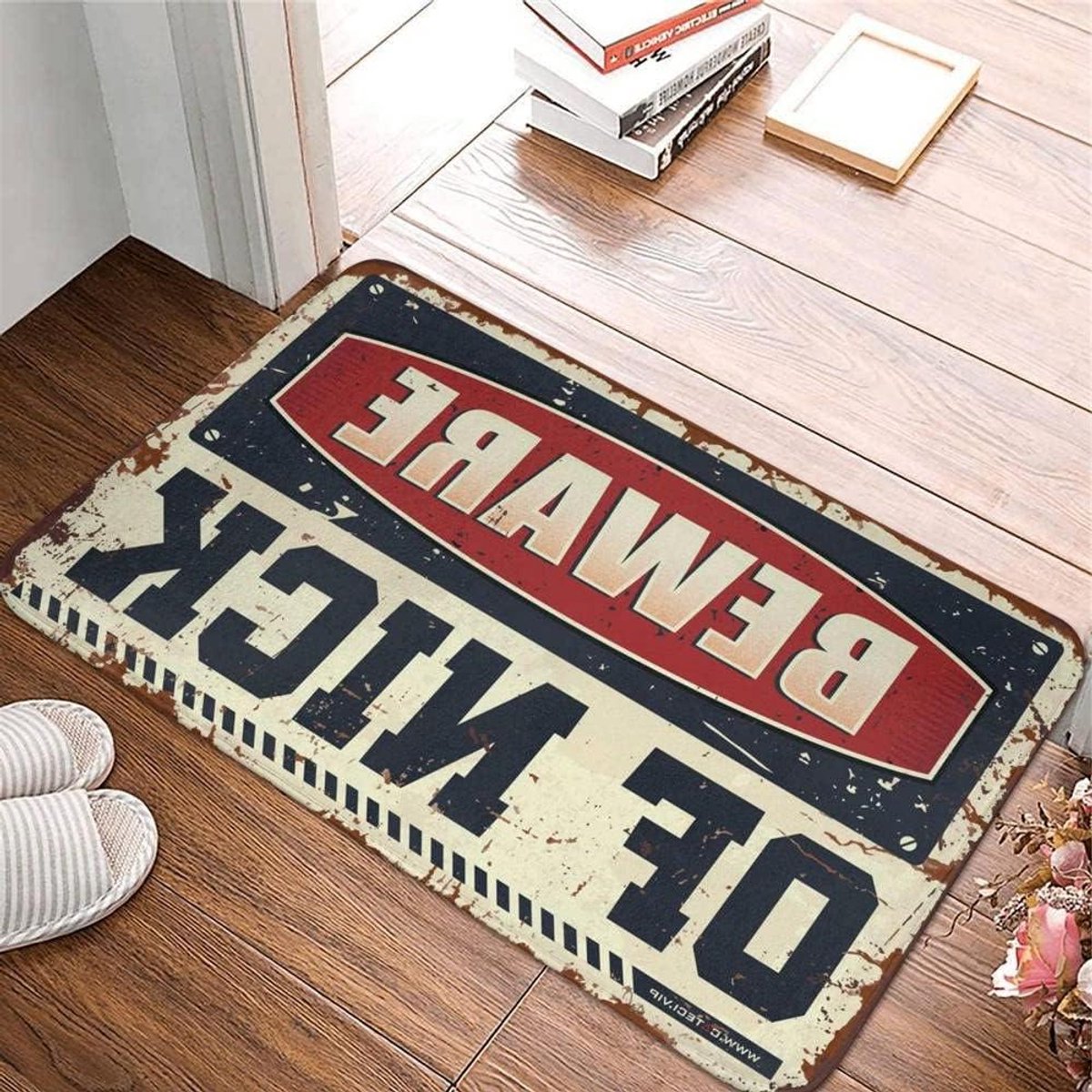 Buitendeurmat - Entree tapijt - Vuil buiten houden - Antislip achterkant - 50x80cm - Paars