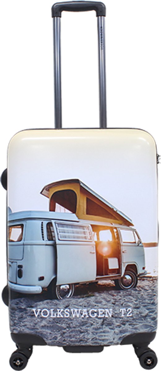 Volkswagen – Camper Bus | Harde Koffer / Trolley / Reiskoffer – Medium (67 cm) – Camper Bus Print - Bedrukt / Medium