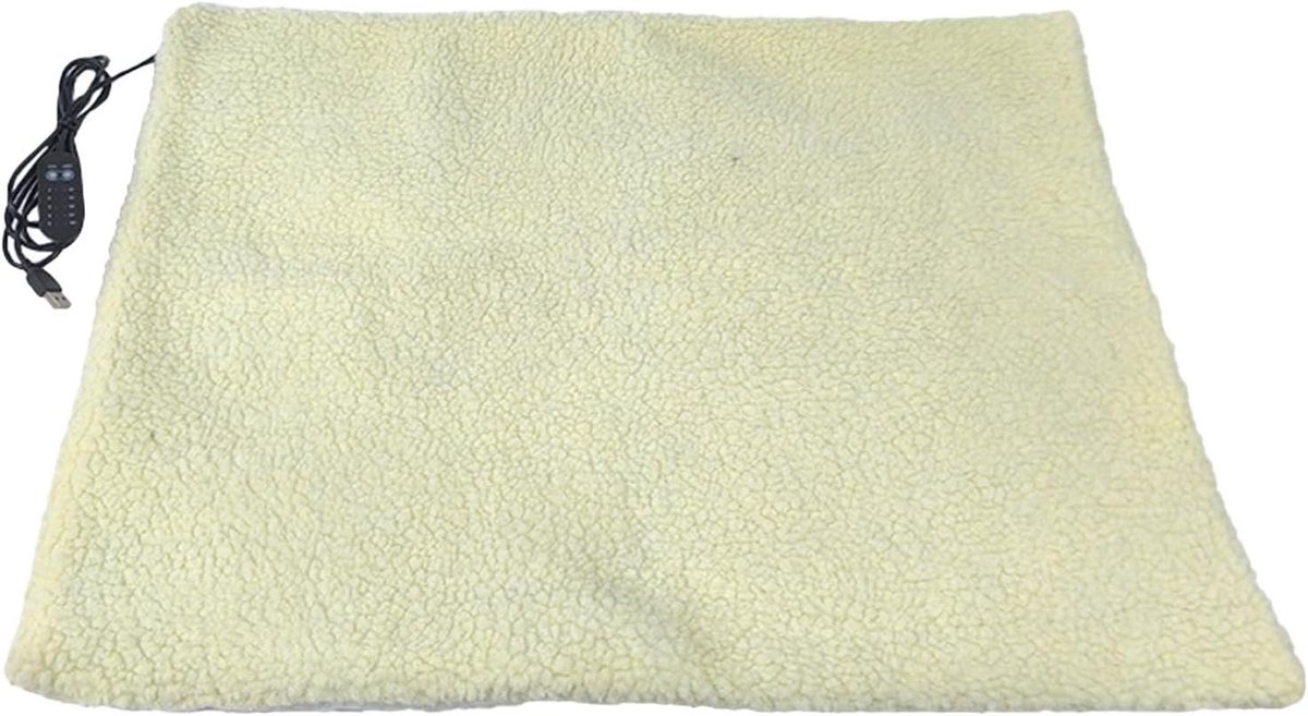 Verwarmd Huisdierbed - Elektrische Deken - Comfort Zorgen - Instelbare Temperatuur - 49 x 34 cm - Beige