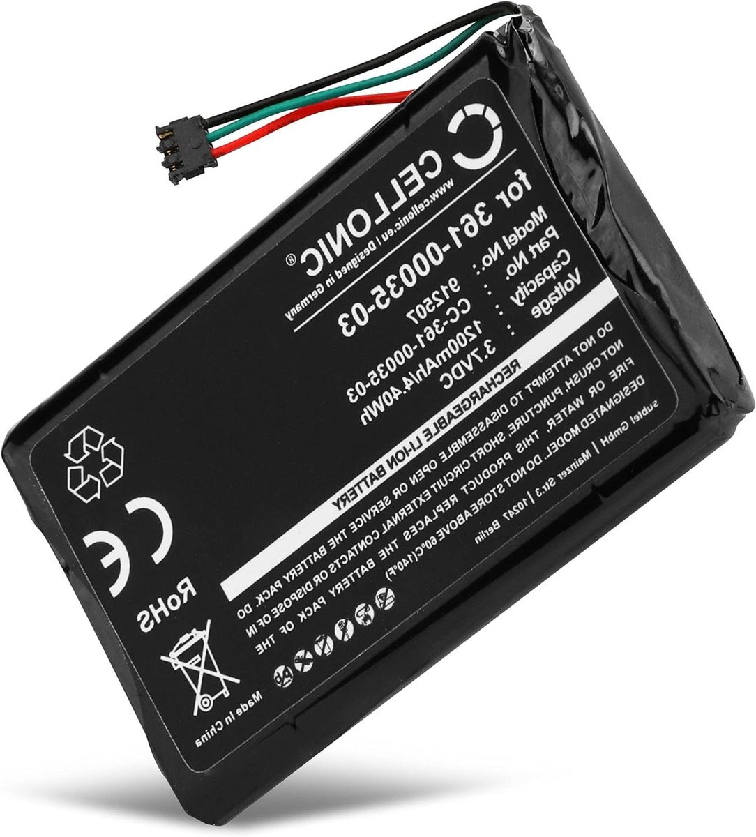 CELLONIC® Batterij compatibel met Garmin Nüvi 2597, 2595, 2497, 2495, 2475, 2455 / Edge 1000 Touring, 361-00035-03 1200mAh Vervangende Accu Battery
