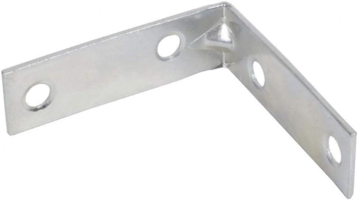 Hoeksteunen - Bevestigingsplaten - Meubelreparatie - Zink verzinkt staal - 75 mm - Zilverkleurig