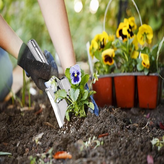 2 stuks Tuinscheppen -handscheppen - Tuinschep van roestvrij staal - Garden Spade Small Gardening Hand Tools - tuin- en plantgereedschap - for Weeding - Transplanting - Digging - Geschikt voor gebruik binnen en buiten — afbeelding 5