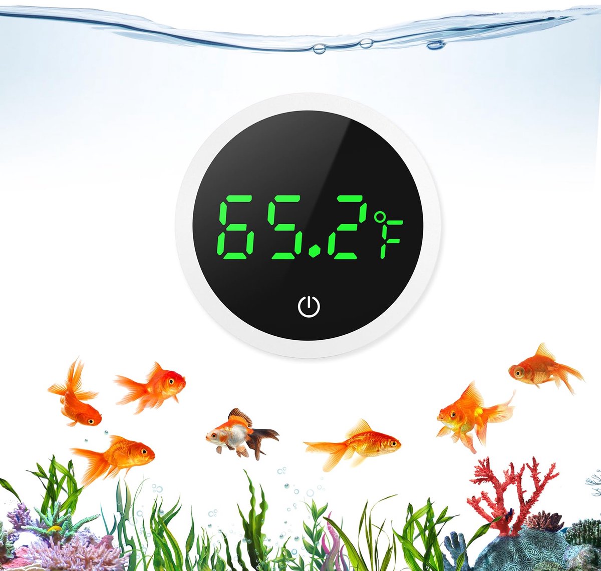 carmdering - Digitale Aquarium Thermometer - Digitale thermometer - LED Fish Tank Thermometer - Hoge Nauwkeurigheid - Snelle Verversing - Duurzaam Plastic - Grote Cijfers - Duidelijk Zicht - 1 Stuk