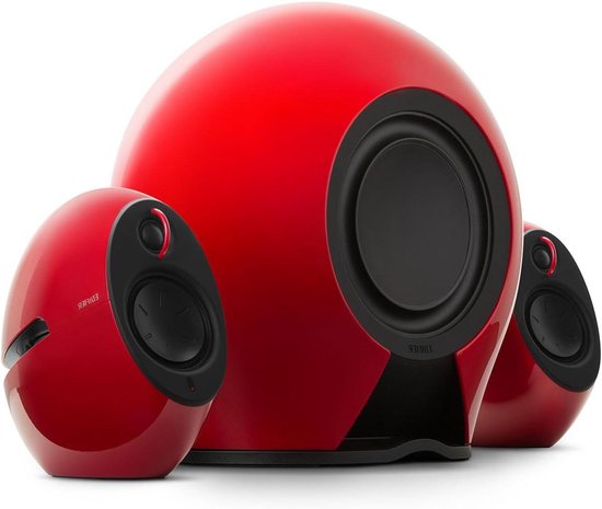 Home Entertainment Systeem - 2.1 Luidsprekersysteem - Muziek Luisteren - Draadloze Subwoofer - 176W Vermogen - Rood