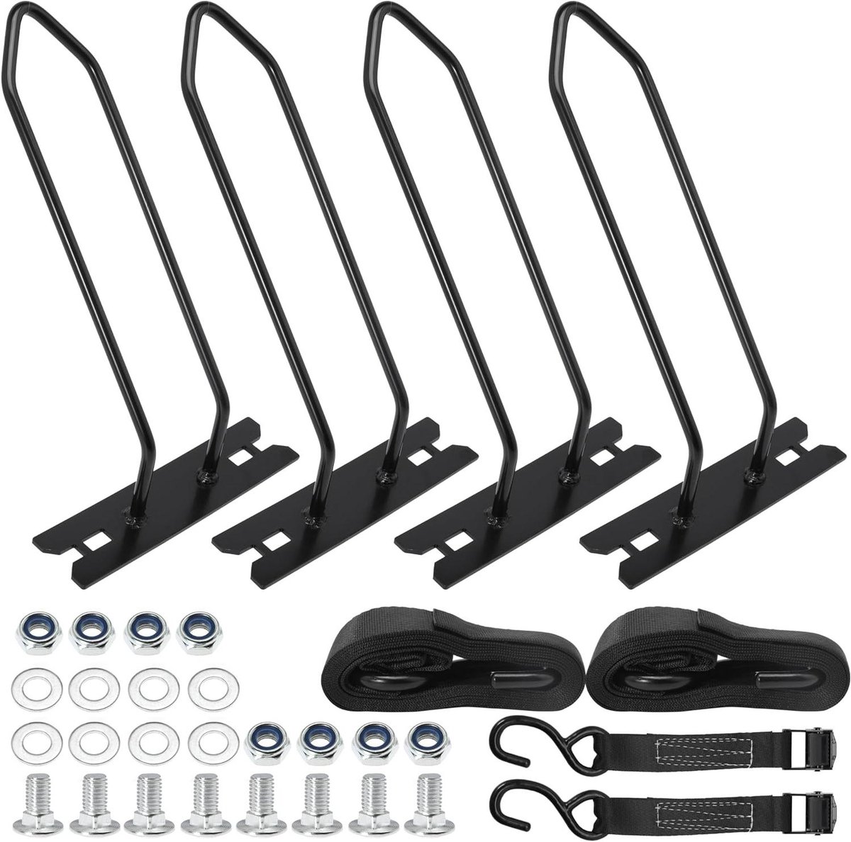 Fietsdrager Adapters - Wielhouders Fiets - Vervoer Camper - Roestvrij Staal - Tot 2-3/8 Inch - Zwart