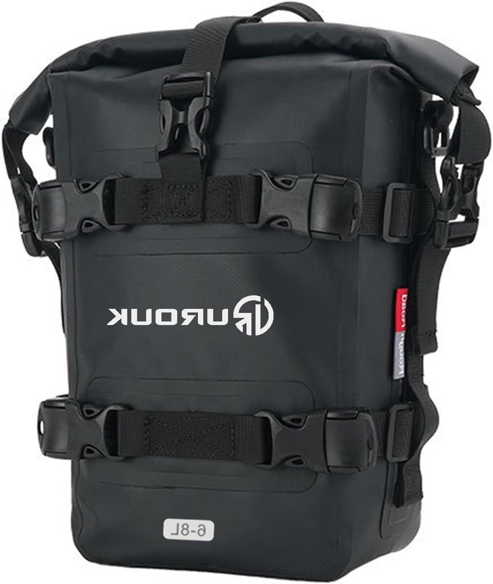 Waterdichte motortas, 6 l, 10 l, zadeltas, crash bar, zijzakken, bumper, motorframe, achtertas (2, zwart, 6L)