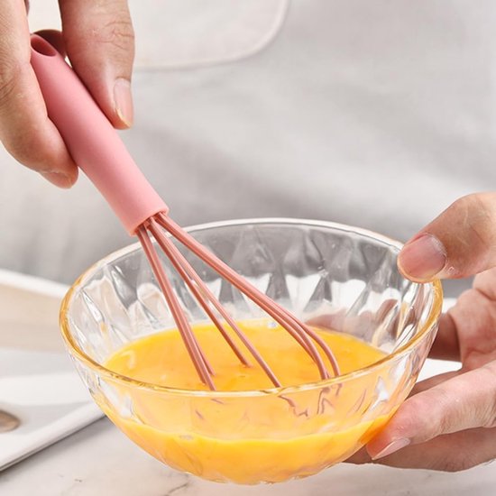 VALINK Silicone Whisk, Egg Whisk, Silicone Balloon Whisk Small Silicone Whisk Egg Stirrer for Mixing Cooking Baking Hot Chocolate Grey — afbeelding 3