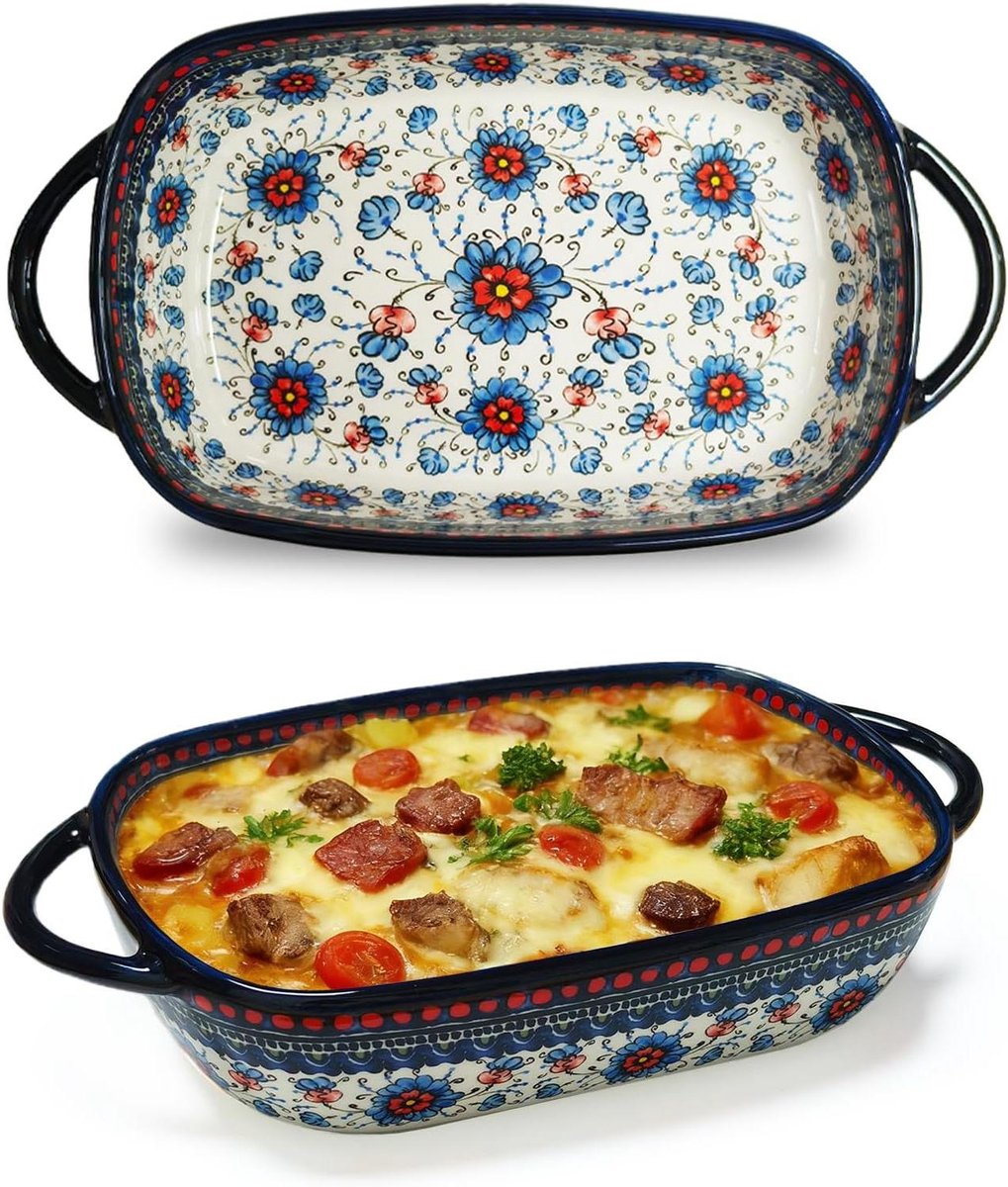 Keramische Bakvorm - Ovenschaal Lasagne - Bakken en Braden - Hittebestendige Keramiek - 23.5 x 13 x 5 cm - Wit