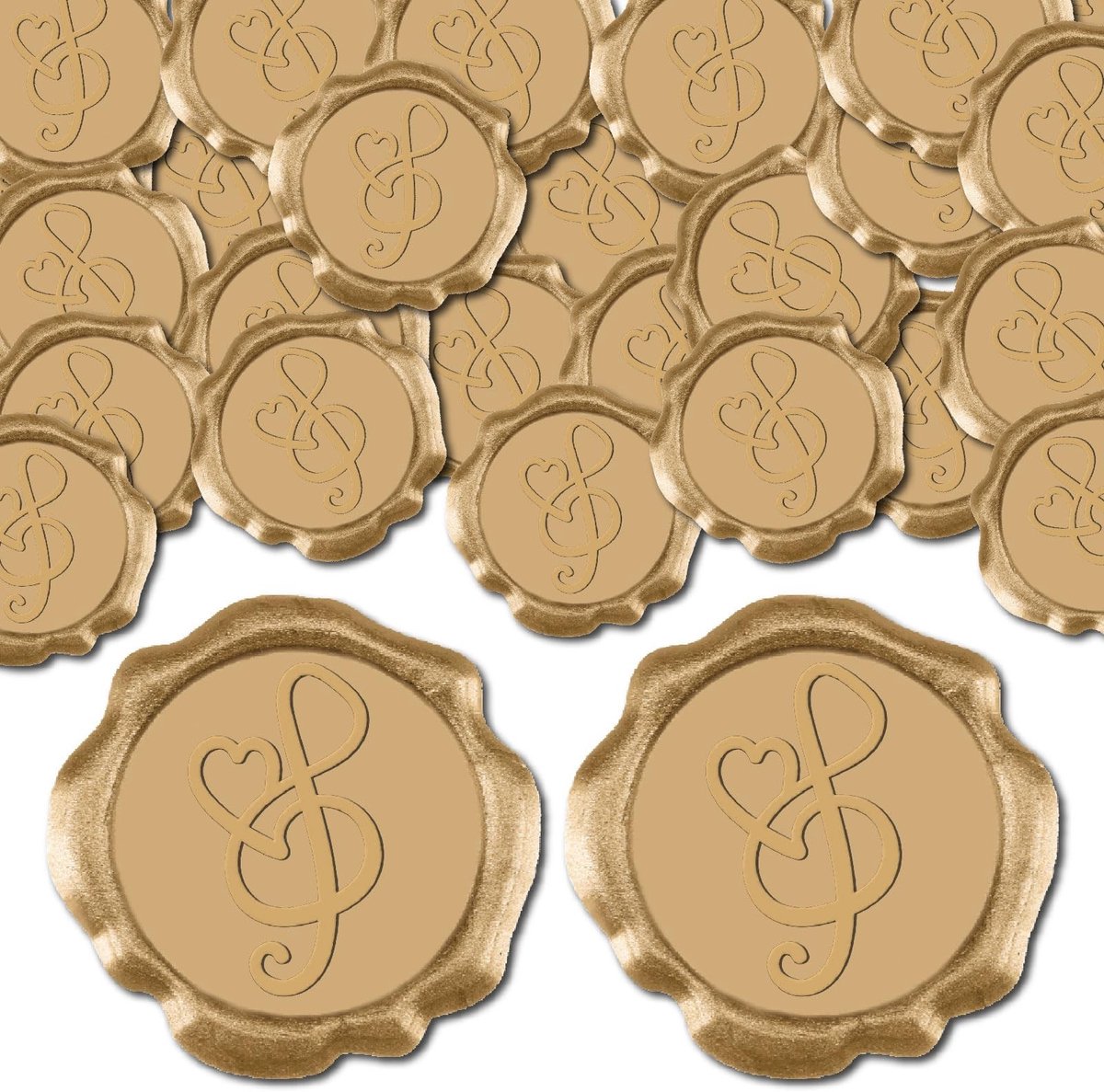 CRASPIRE 50pcs Musical Note Wax Seal Stickers - Gouden Decoratie Stickers voor Enveloppen en Uitnodigingen