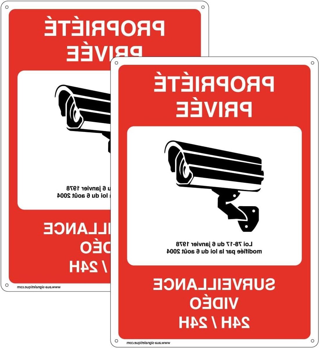 Videobewaking Bord - Beveiligingsteken Privacy - Privé Eigendom - Duurzaam PVC UV-druk - 12x17 cm